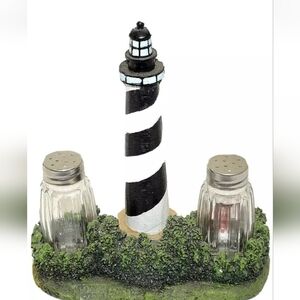 Hatteras Lighthouse Scene with 2 Molded In Receivers for Salt & Pepper Shakers